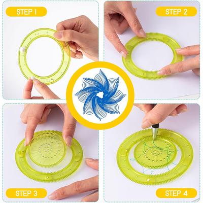 Regla Spirograph Plástico Oficina Suministros Culturales Herramientas de Dibujo Arte Tallado Plantilla Adecuado para Estudiantes Papelería TMZ