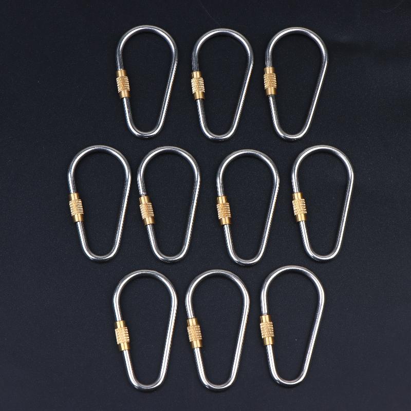 10/20/30Pcs D Type Locking Carabiner Screw Gate Multipurpose D-Ring Anti Lost Clip For Outdoor Hiking Camping And Keychain Use