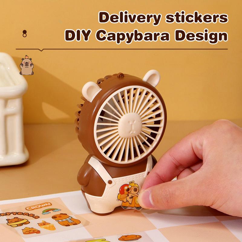 Cartoon Cute Capybara Fan High Quality Summer Portable Handheld Fan Mini Pocket Fan Rechargeable Desktop Fan Gifts
