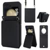 Applicable to Samsung Zflip5 bracket organ crossbody wallet case zflip4 niche multi-card mirror all-inclusive anti-drop case