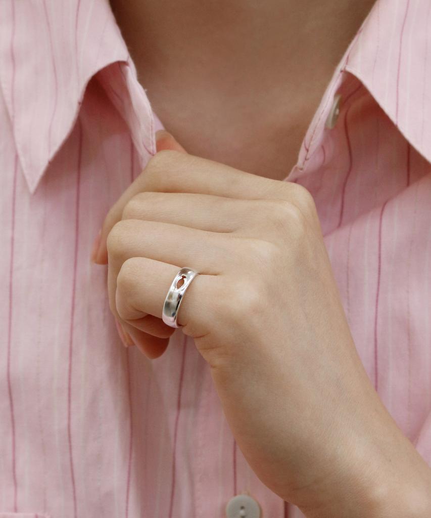 47Bag 925 Silver Daily Fish Bold Pinky Ring
