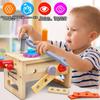 Wooden Tool Set Montessori Toys for 2 3 4 5 Year Old Boy, 29Pcs Stem Toys Toddler Educational Toys Age 2-3, Tool Bench Pretend Play Construction