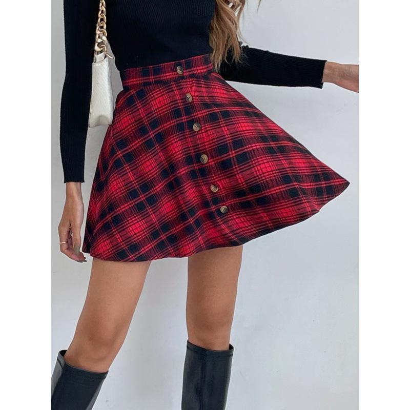 2026 Women's Solid Corduroy Half Skirt - Sweet, Fashionable, Single-Breasted Casual Wear for All Seasons