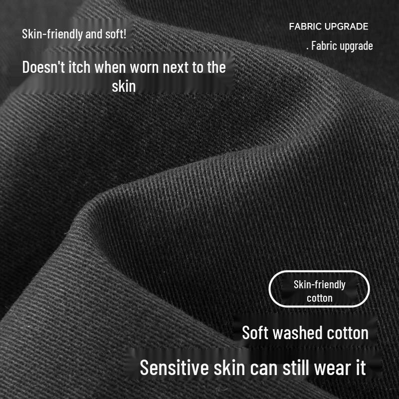 Fingercroxx Men's Washed Cotton Straight-Leg Casual Pants