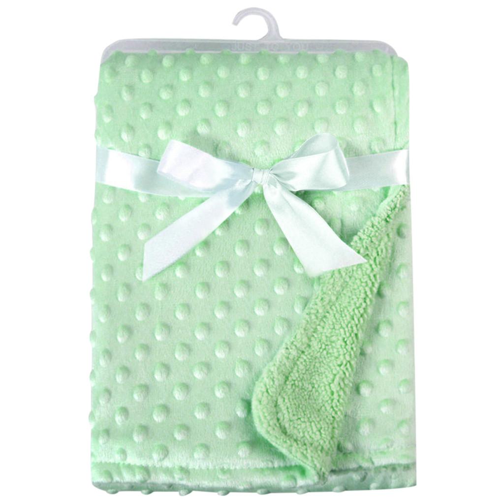 Baby Blanket & Swaddling Newborn Thermal Soft Fleece Blanket Winter Solid Bedding Set Cotton Quilt Infant Bedding Swaddle Wrap