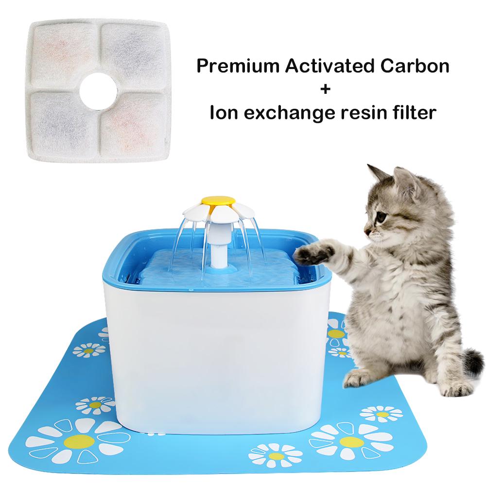 2.5L Super Quiet Pet Water Dispenser Automatic Electric Water Fountain with Filter for Dogs, Cats