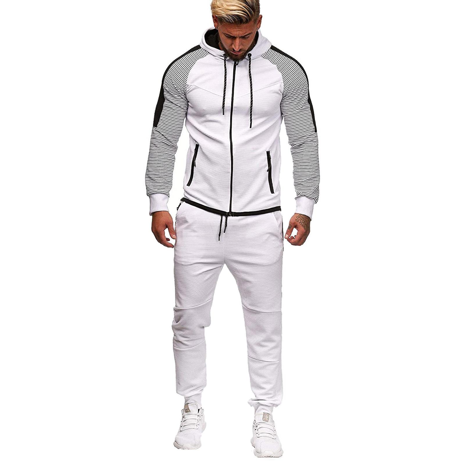 

Мужской весенний кардиган-свитшот с капюшоном и круглым вырезом, с цветными блоками XL белый