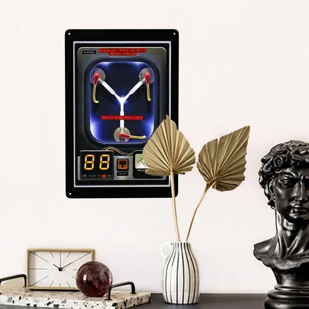 Flux Capacitor Metal Sign - Back To The Future Modern Tin Decorative Plaques, Office Store Pubs Club Art Decor