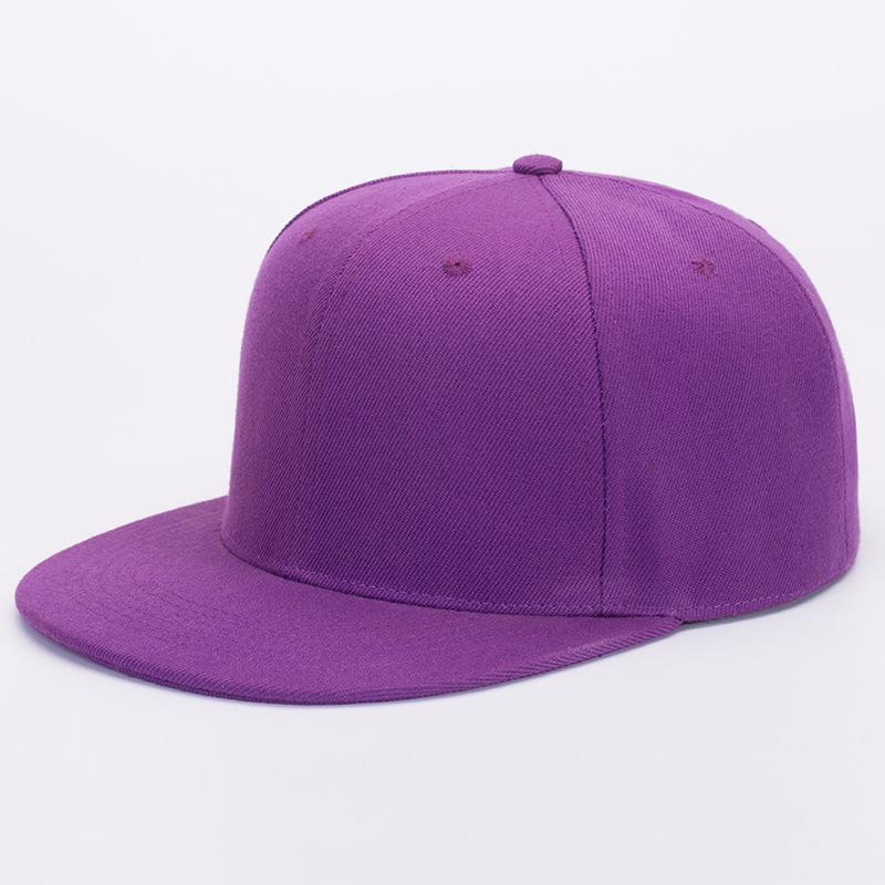 

Unisex Flat Brim Baseball Cap For Men Women Fashion Color Plain Snapback Hat Outdoor Leisure Patchwork Hip Hop Sun Hats фіолетовий