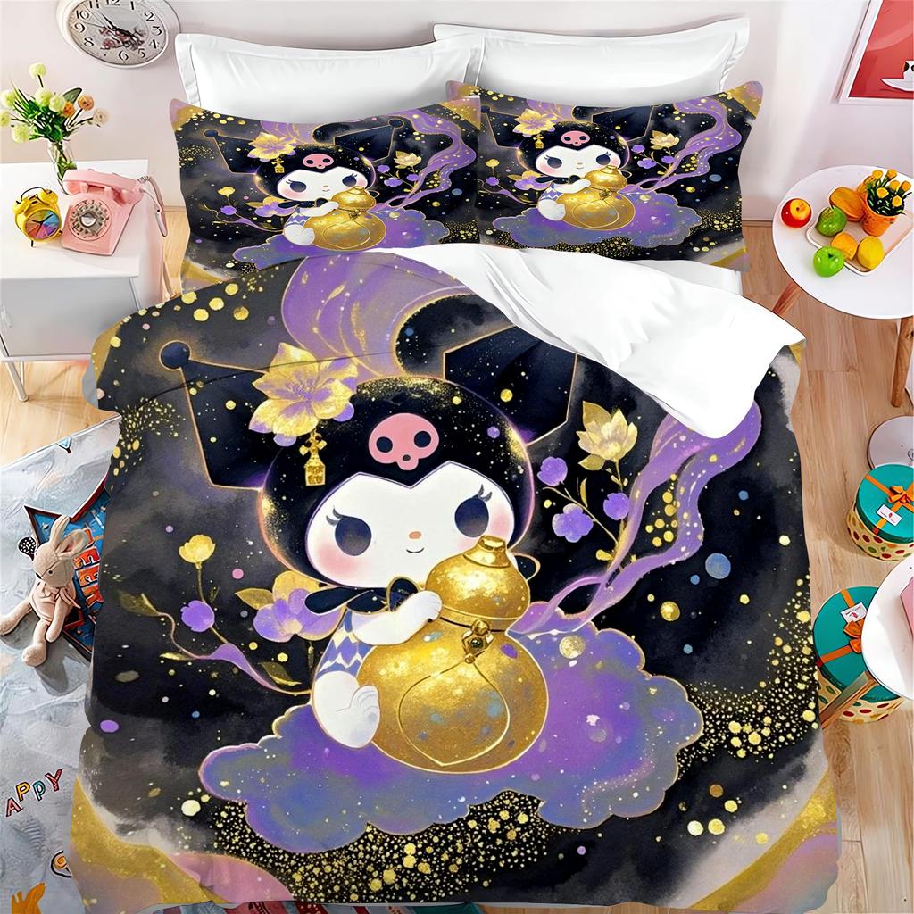 Kuromi Printed Cartoon Quilt Cover for Children, Cute Sanrio, Soft, Customizable Bedding, Custom Made, Home, Bedroom