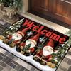 Christmas Gnome Floor Mat Entryway Bathroom Non-Slip Door Cartoon Snowflake Design Crystal Velvet Washable
