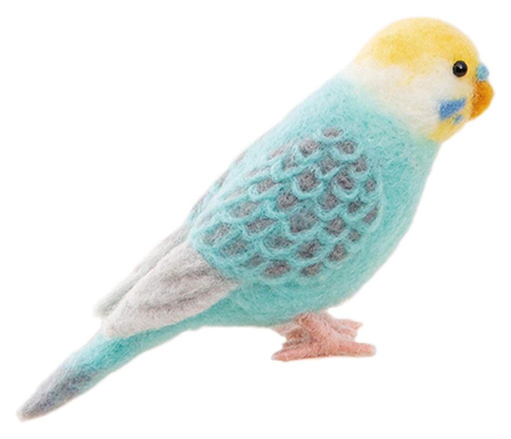Hamanaka Wool Felt Cute Little Pastel Made with Aclaine Kit, Bird, Budgie, Colors, H441-525, Blue,