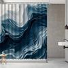 Abstract Wave Shower Curtain Blue Gradient Design Waterproof Bath Decor Contemporary Artistic Bathroom Curtains for Home