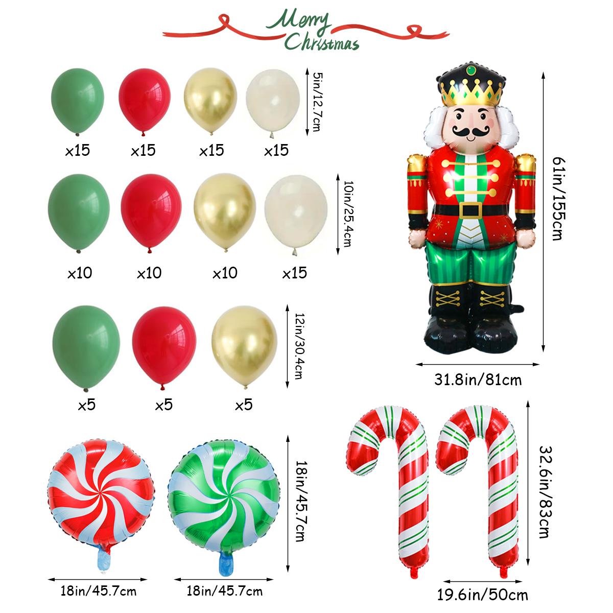 

125 шт. Рождественская арка, гирлянда, воздушные шары, рождественские конфеты, щелкунчики, украшения для рождественской новогодней вечеринки Other