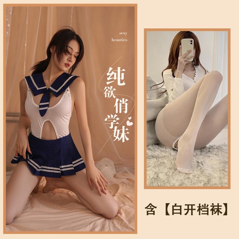 Sex Underwear Uniform Suit Open Crotch Seduction Character Play College Pleated Skirt Sailor Suit