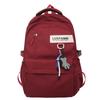 Letter Lightweight Nylon Student Backpack With Zipper Closure For High School And College Daily Use
