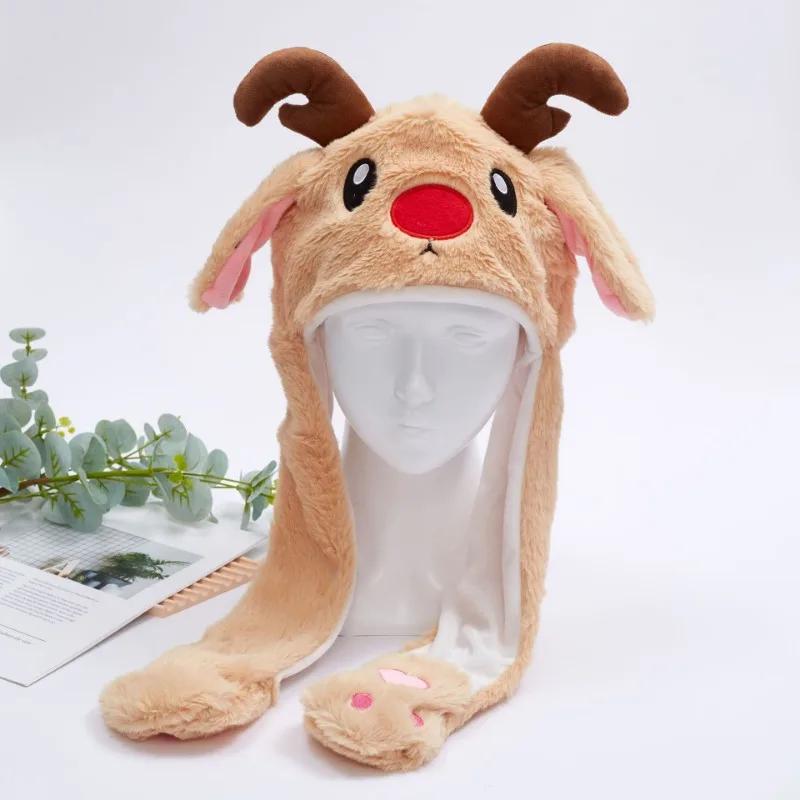 

2025 New Christmas Hats Cold And Windproof Daily With Santa Reindeer Cute Cartoon Dress Up Party Headdress Festive Supplies 50x65cm