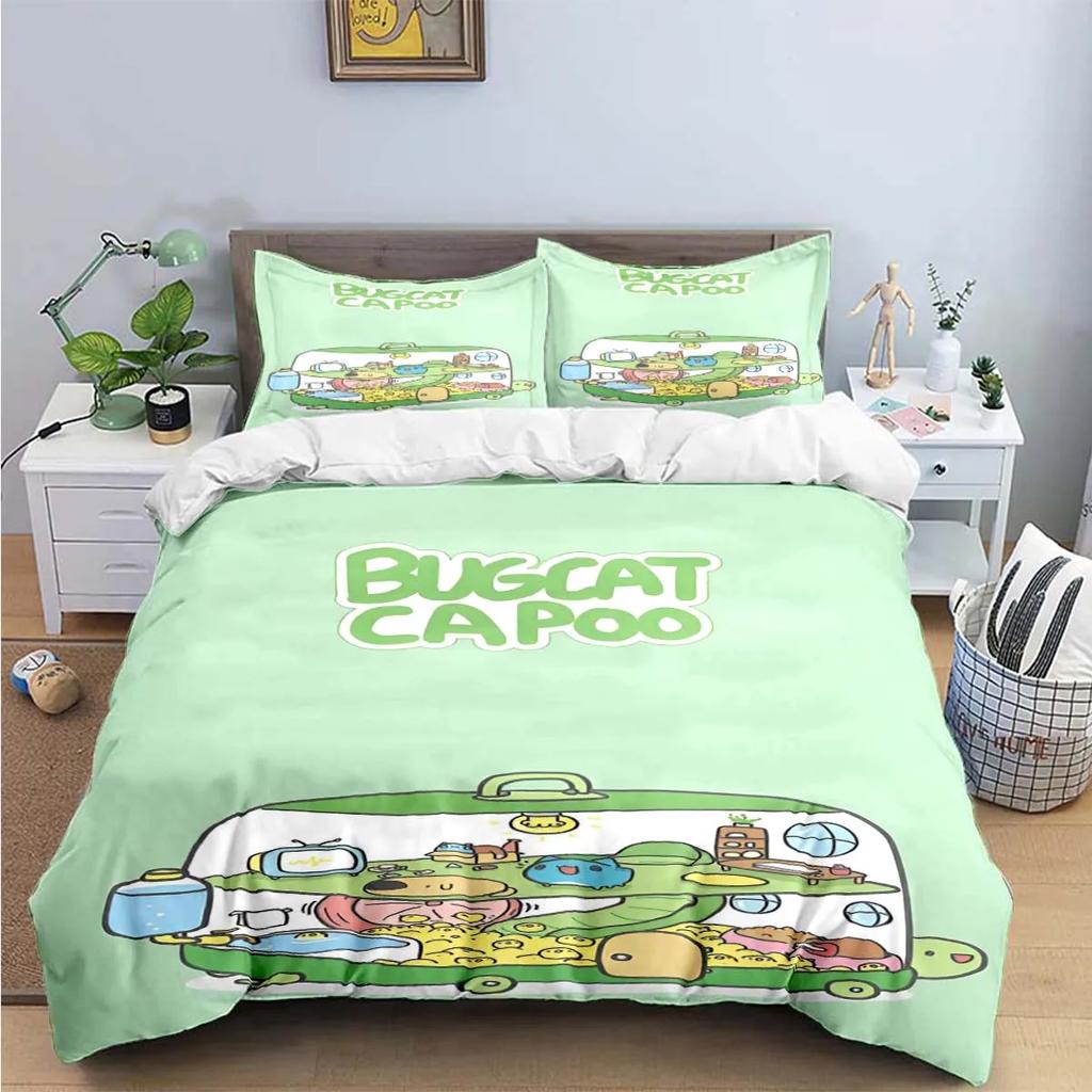 Fashion Cartoon B-Bugcat Capoo Pattern Bedding Set Duvet Cover Comforter Luxury Birthday Gift Bed Supplies
