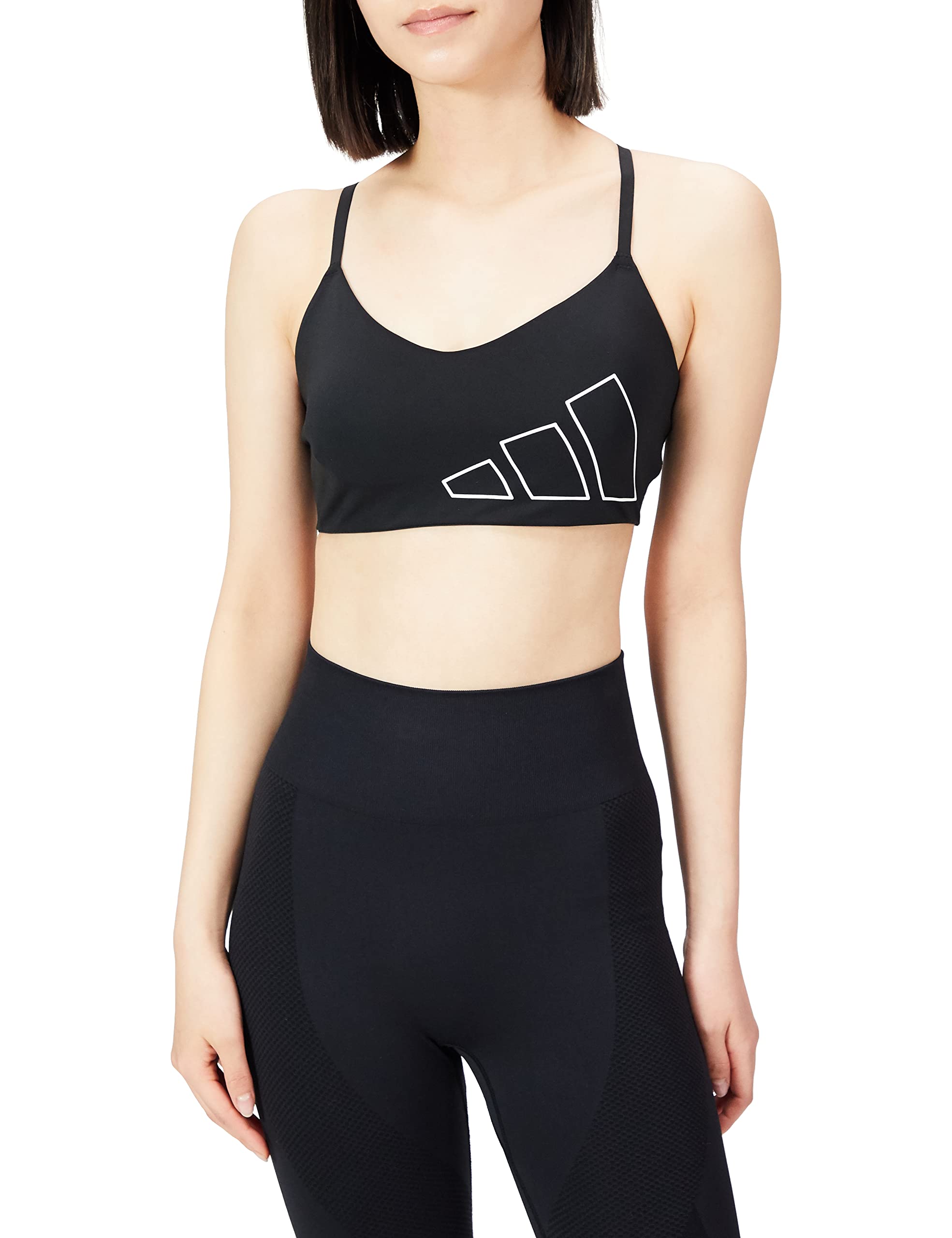 

Adidas TRN Aero Light Support Sports Bra ZB352 Size Women s Black/White (HD7703) S-D (C-D Cup)