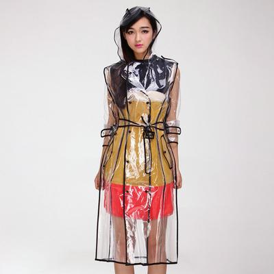 Impermeable Transparente para Mujer Moda EVA Impermeable Poncho de Lluvia con Capucha Gabardina Capa de Lluvia Transparente Chaqueta con Capucha