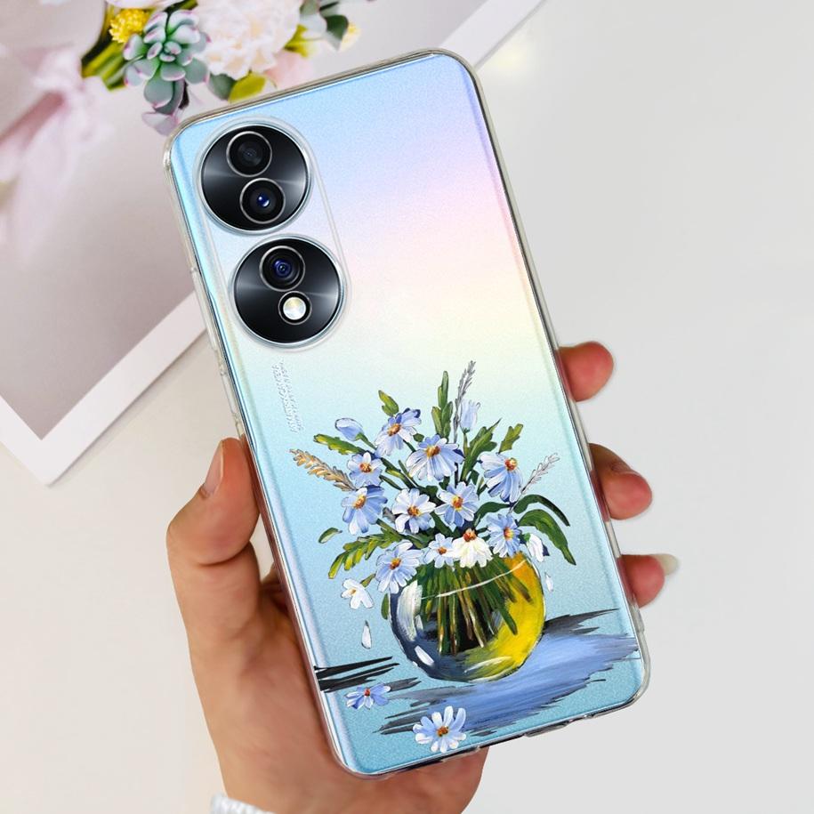 For Honor 70 Lite Case RBN-NX1 Shockproof Cover Fashion Flower Clear Silicone Soft TPU Phone Case For Honor 70 Pro Honor70 Coque
