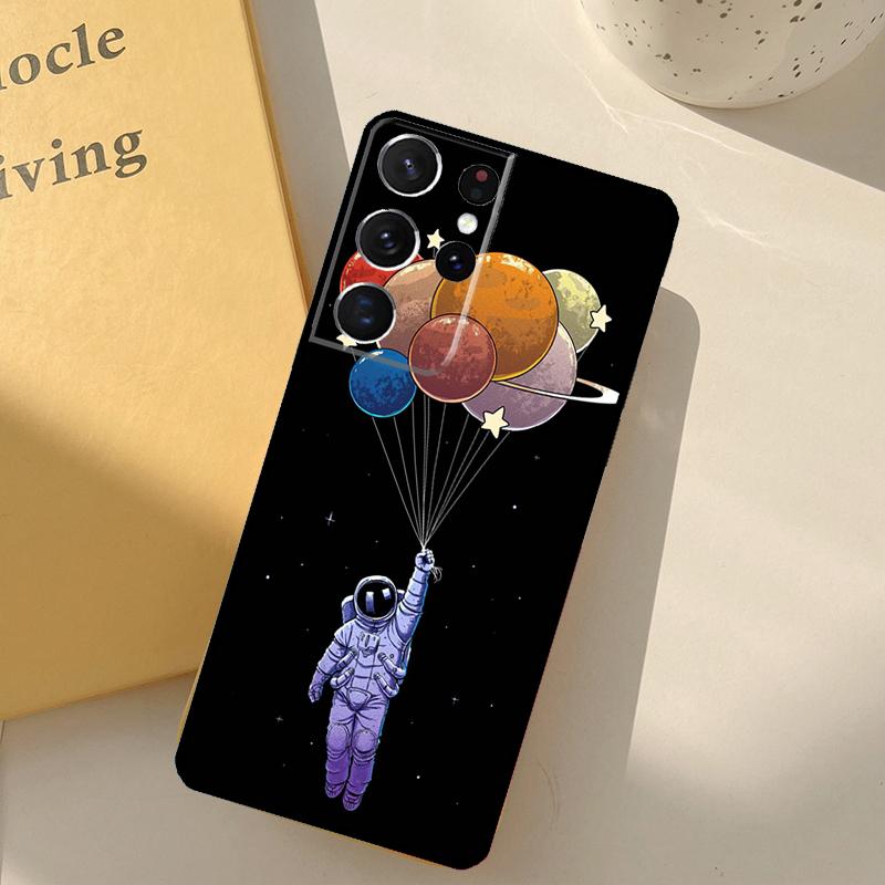 Cartoon Space Astronaut Phone Case For Samsung Galaxy S23 S20 S21 S22 S24 S25 Ultra S9 S10 Plus S25 FE Cover Shell
