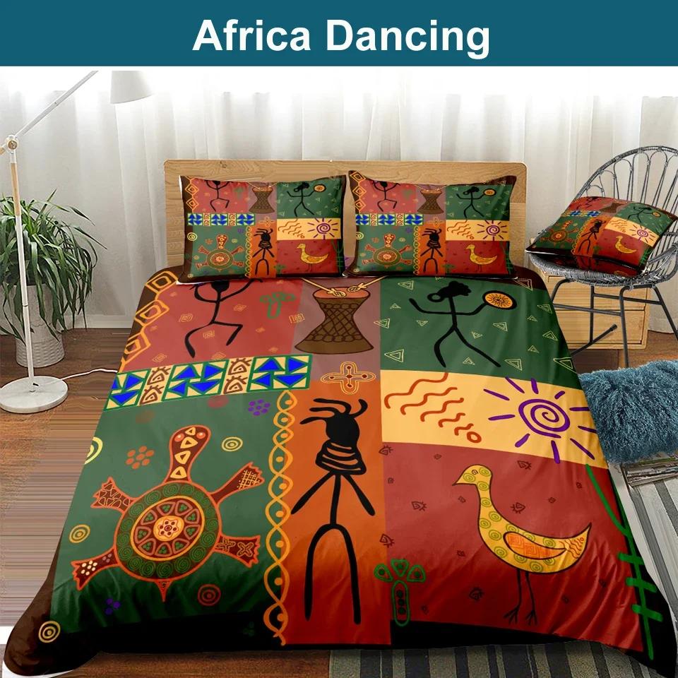 African Print Bedding Sets Bed Sets Duvet Cover Set Pillow Covers Luxury Bohemia Decoration Textile Bohemian Style NO Bed Sheet