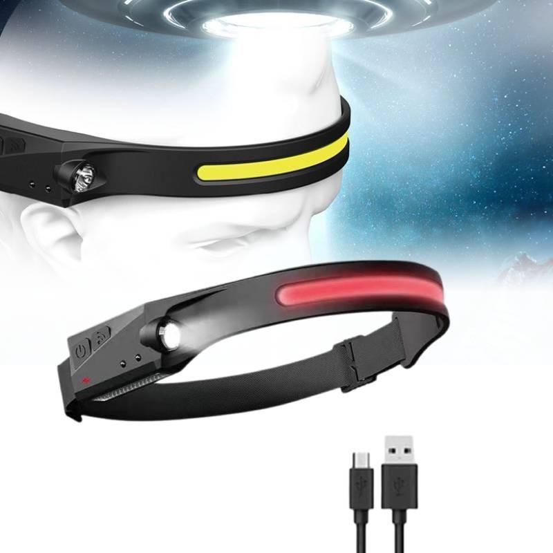 Cob Led Headlamp Usb Headlight Silicone Material Light Outdoor Lamp Camping