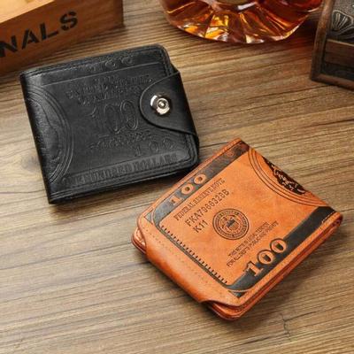 Fashion Men's Dollars Leather Wallets Dollar Price Pattern Designer Casual Credit Card Holder Purse Wallet For Men Wallet