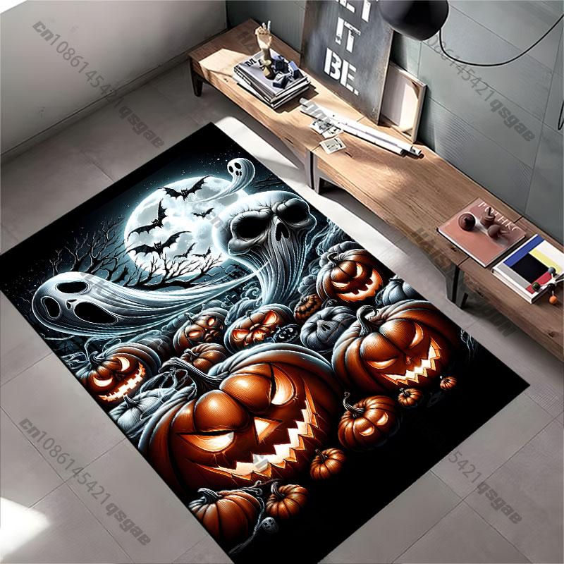 Halloween spooky pumpkins ghosts carpet Yoga living room room decor children's crawling mat doormat area rug games mat