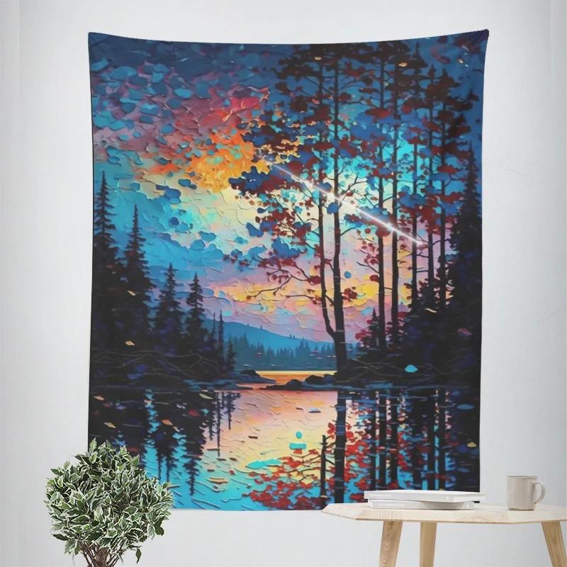 

Гобелен для офиса, гостиной, анимационной сцены, красочная подвесная ткань, украшение для дома, стены, гобелен 100x75cm