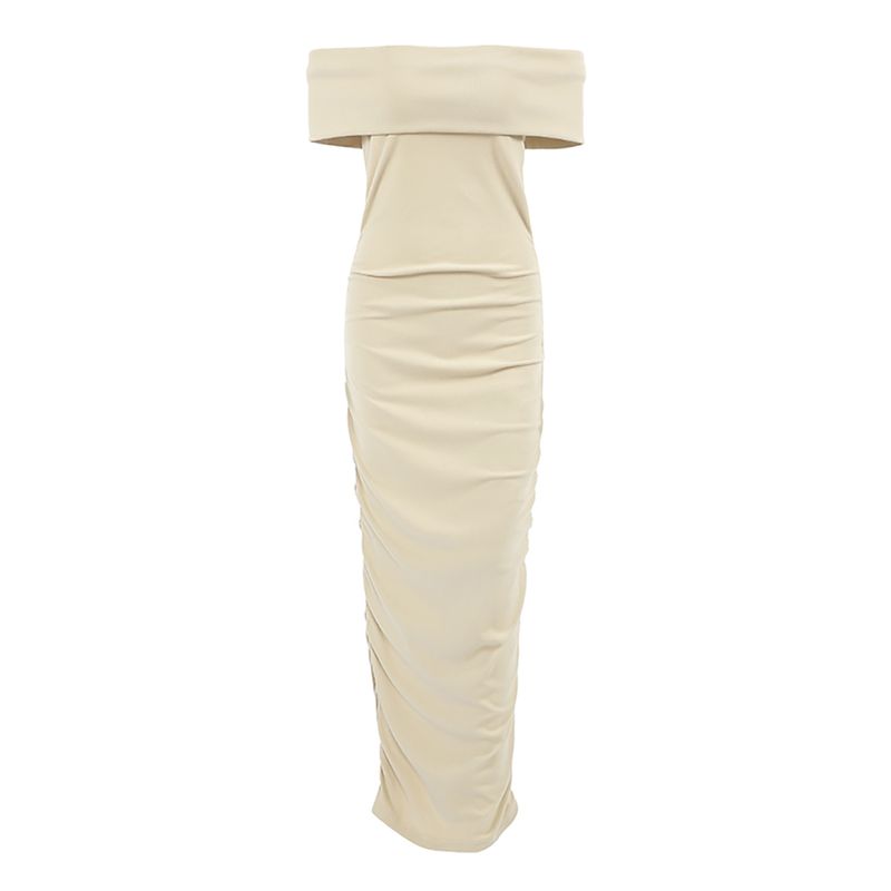 European and American Ladies Dress One-Word Fashion Collar Silm Elegant Dress 2025 Summer