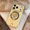 Small floral magnetic stand case suitable for Apple 17 Pro Max, iPhone 16 glitter, 13 fresh style, 15 soft