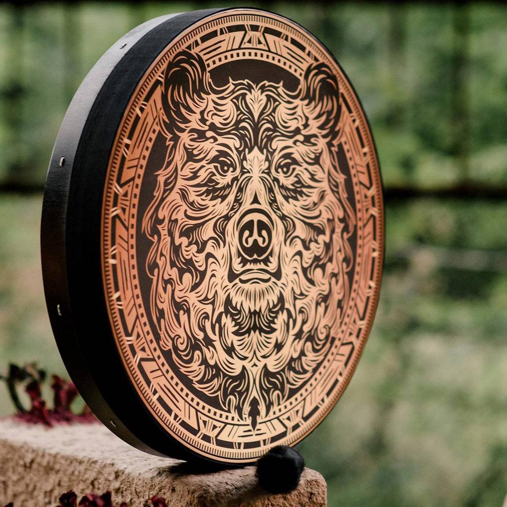 Shaman Drum With Drum Stick Sound Healer Siberian Shaman Alchemical Moon Drum for Spiritual Music, Reflection Meditation