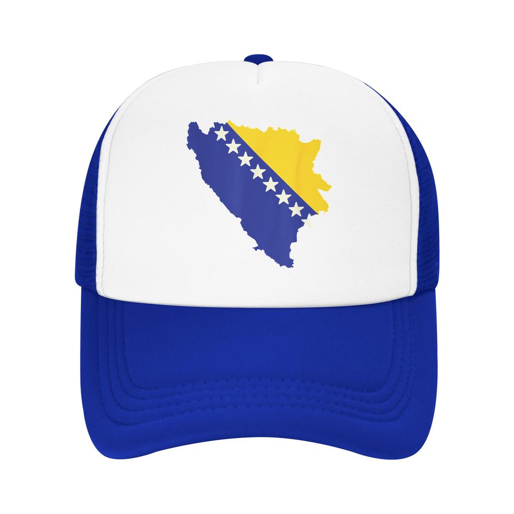 Bosnia and Herzegovina Flag Map Mesh Baseball Cap Adult Casual Trucker Hat Hat Adjustable Summer Trucker Cap