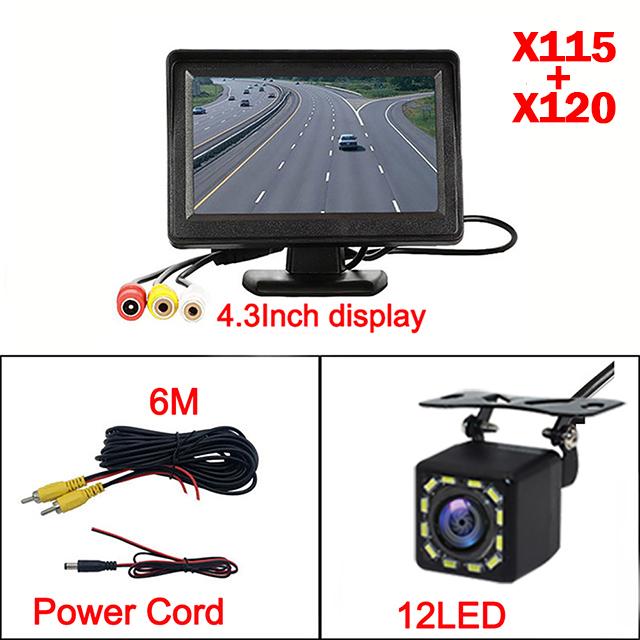 4.3/7 inch Car Reversing AV/4-pin Connector Backup Camera Vehicle 12-24v Rear View Monitor Mirror Parking Kit