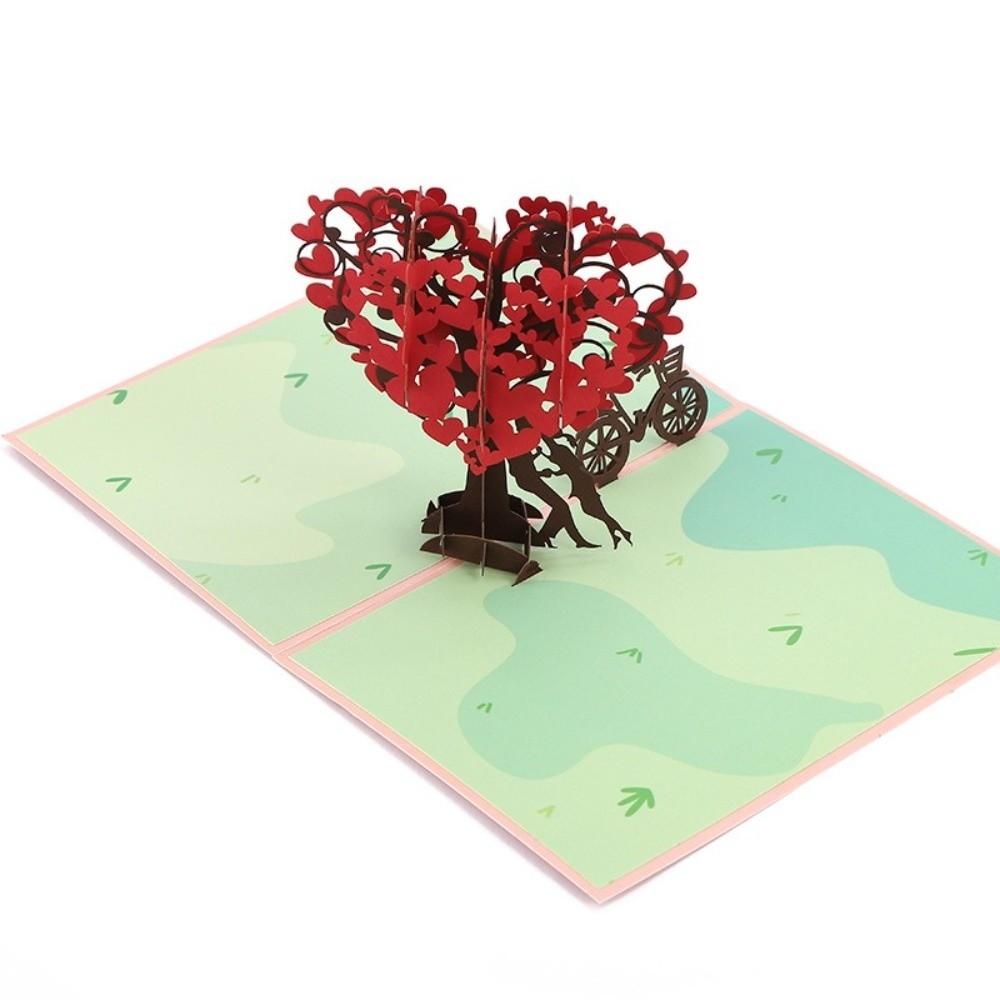 Karta 3D Pop-Up o Romantycznym Motywie Kształt Serca Mechanizm Pop-Up Karta z Motylem i Sercem Ręcznie Robiona Kartka z Życzeniami Walentynki