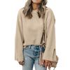 Women's 2025 Autumn Solid Color Pullover Round Neck Long Sleeve Sweater - Versatile European American Fashion