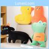 Soft Fluffy Plush Dachshund Toy Pillow With Embroidery For Bedroom Room Living