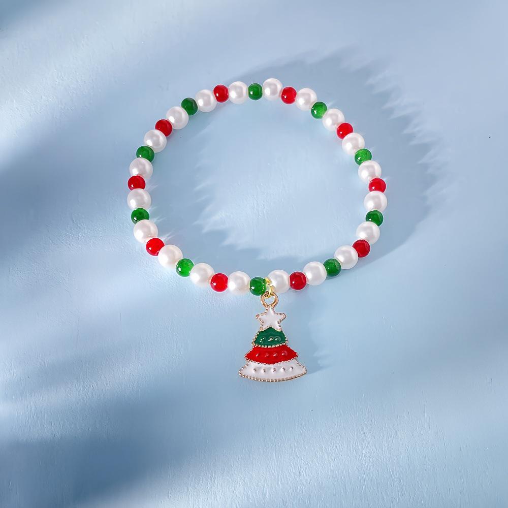 Versatile Santa Claus Polymer Clay Christmas Bracelet Set