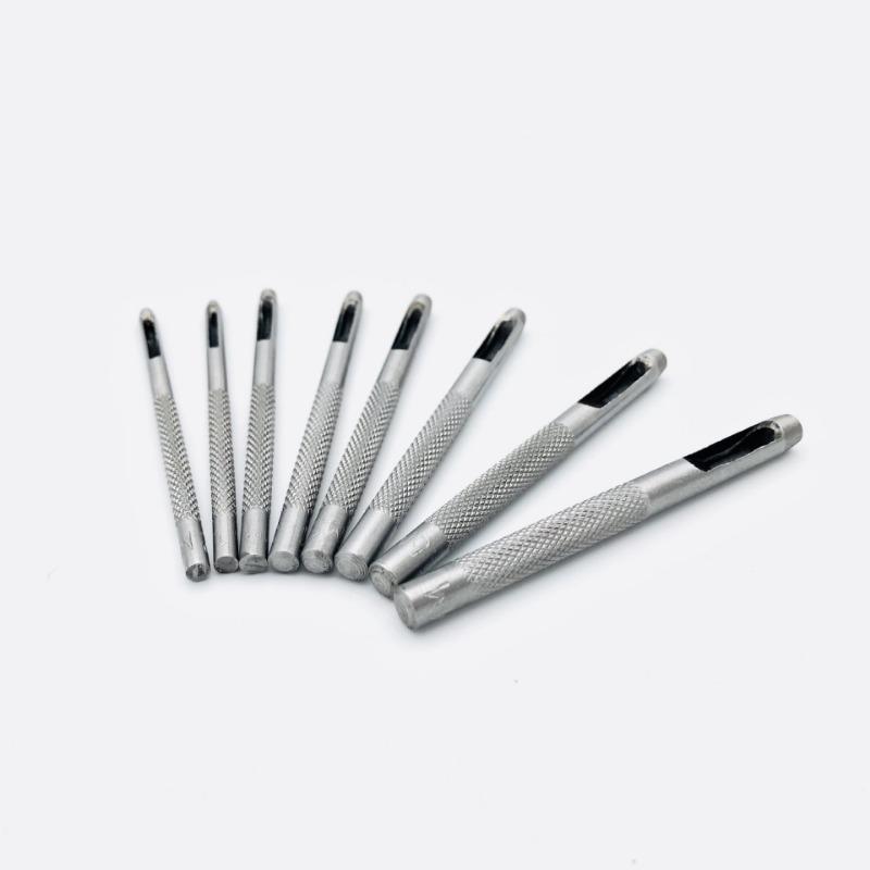 1SET/9PCS Hand Tools Sharp Belt Punch DIY Leather Tools Head Hardening Punch Chisel Punch Round Punch