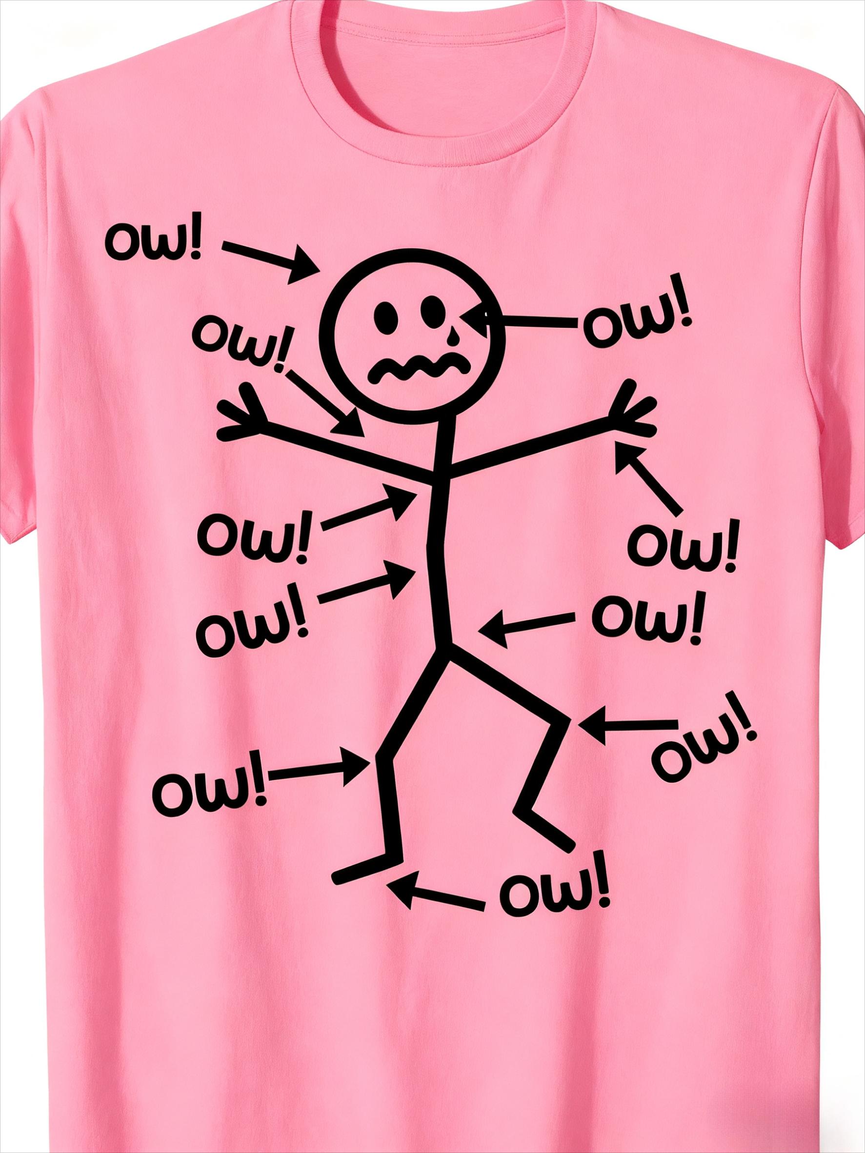 Ой Ой Ой Футболка - Забавная футболка для повышения осведомленности о хронической боли Летняя футболка Спортивная футболка Футболка с принтом Летняя горячая распродажа 4XL