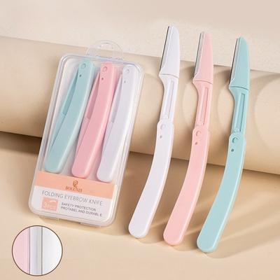 Ladies Folding Eyebrow Trimmer Set Safe Eyebrow Scraper Eyebrow Scraper Anti-scratch Replaceable Blade