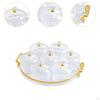 7 Compartment Serving Tray for Snacks with Clear Covers And Bowls