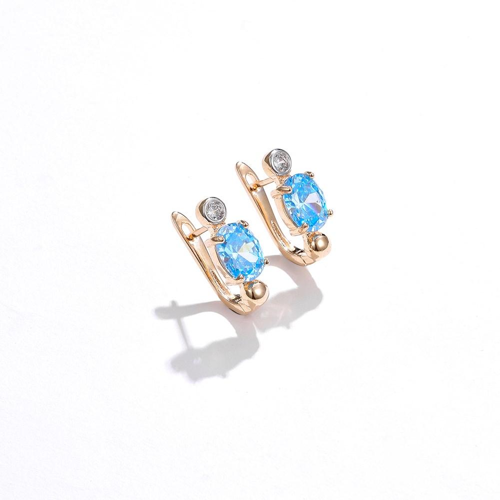 Oval Gradient Long Dangle Earrings Women Gold Color Earrings