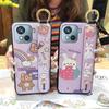 Dirt-resistant Wrist Strap Phone Case For Blackview Oscal C80 Cartoon Wristband Kickstand Silicone Cute Soft case Ring