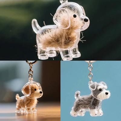 1 Piece Bag Pendant Dog Hair Storage Cute Keychain Jewelry Souvenir Collection Gift Couple Car Key Chains Decoration Accessories