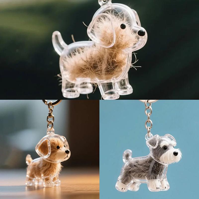 1 Piece Bag Pendant Dog Hair Storage Cute Keychain Jewelry Souvenir Collection Gift Couple Car Key Chains Decoration Accessories
