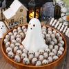 20PCS White Mini Skull Figurine Lightweight Ghost Decorative Statue  Home Decoration