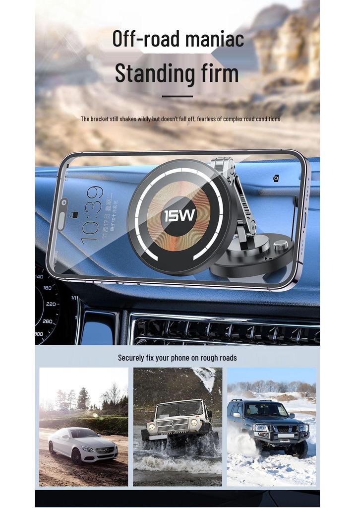 Foldable Magnetic Car Mount & Fast Charging Phone Holder with MagSafe Compatibility